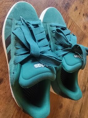 Adidas Green Suede Campus Sneakers